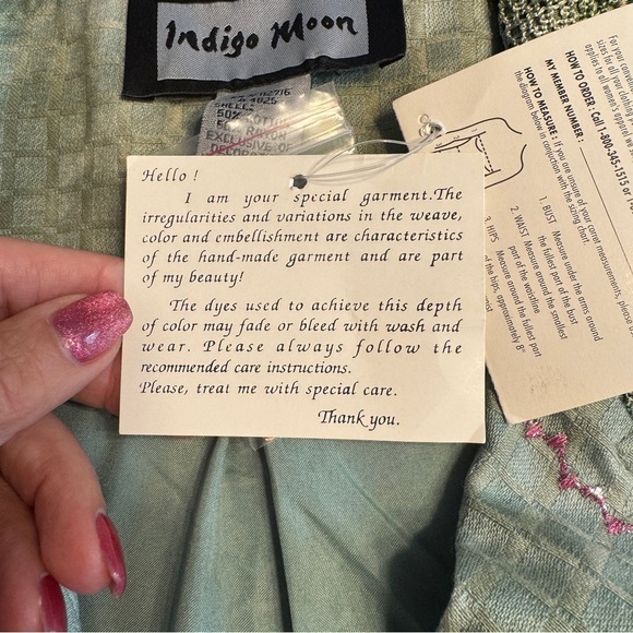 Indigo Moon Embroidered Floral Patchwork Jacket 1X Boho Artistic Statement Piece - Picture 12 of 14